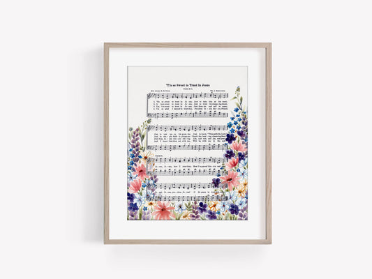 "Tis so Sweet" Watercolor Garden Flowers Art Print