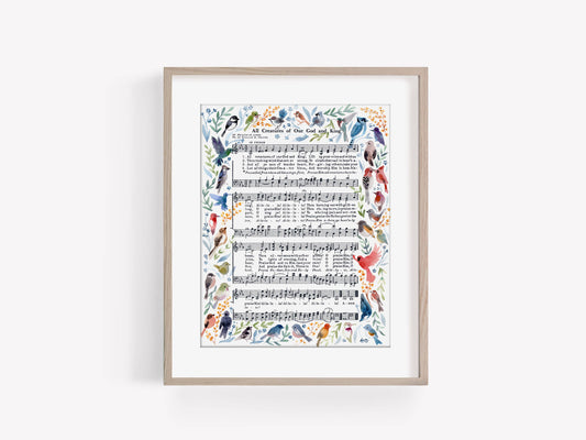 "All Creatures of our God and King" Hymn Art Print