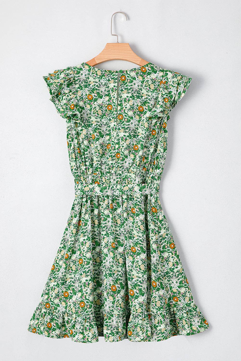 Floral Flutter Sleeve Spring Mini Dress