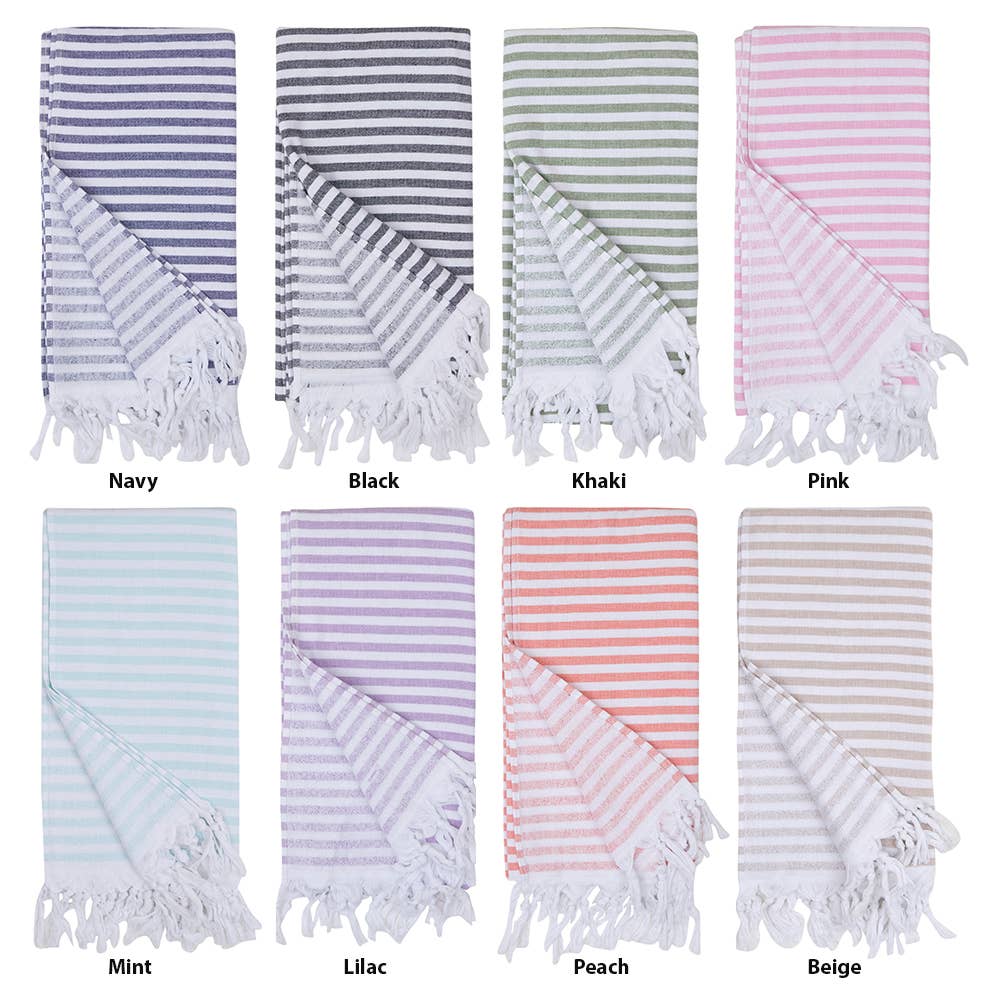 Striped One side Terry Turkish Bath Towels Light Absorbent