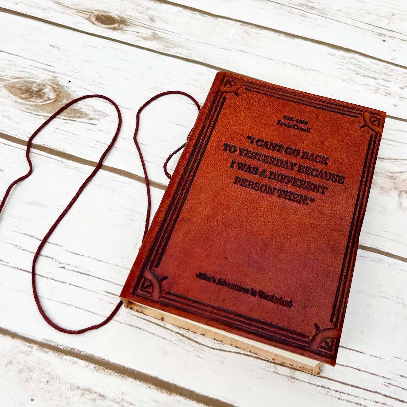Alice In Wonderland by Lewis Carroll Quote Leather Journal