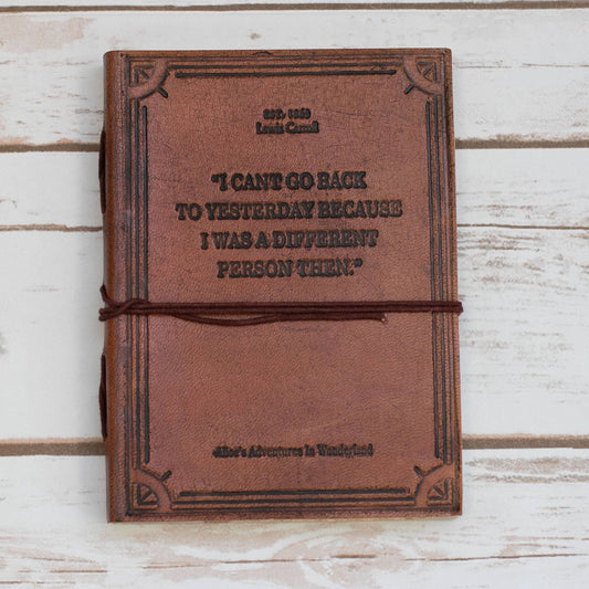 Alice In Wonderland by Lewis Carroll Quote Leather Journal