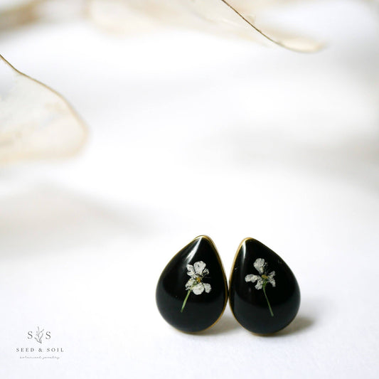 Tiny Teardrop Cameo Studs