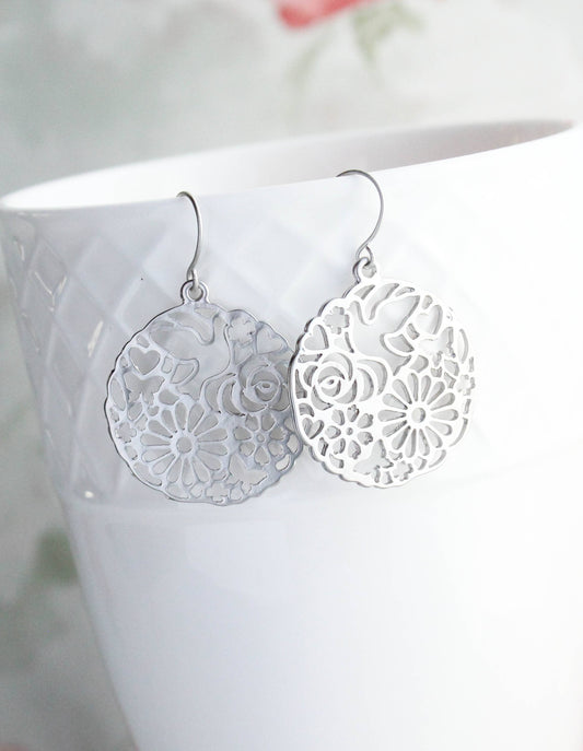 Floral Garden Filigree Earrings