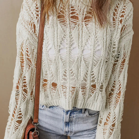Cut-Out Crochet Sweater