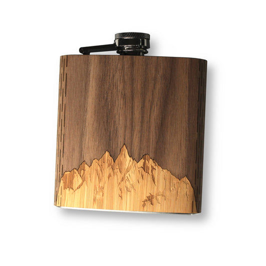 WUDN 6 oz. Wooden Hip Flask