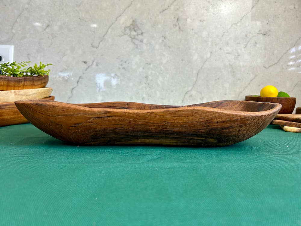 Salvaged Teak Root Oval Rustic Bowl