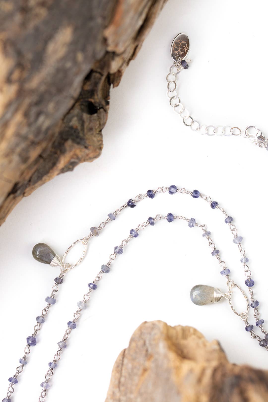 Ethereal 32-34" Iolite, Labradorite Simple Necklace