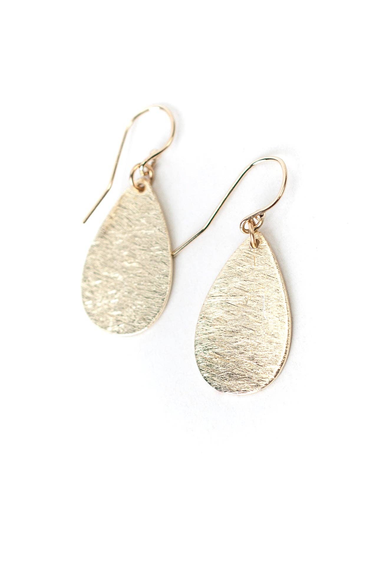 Brushed Gold Teardrop Earrings