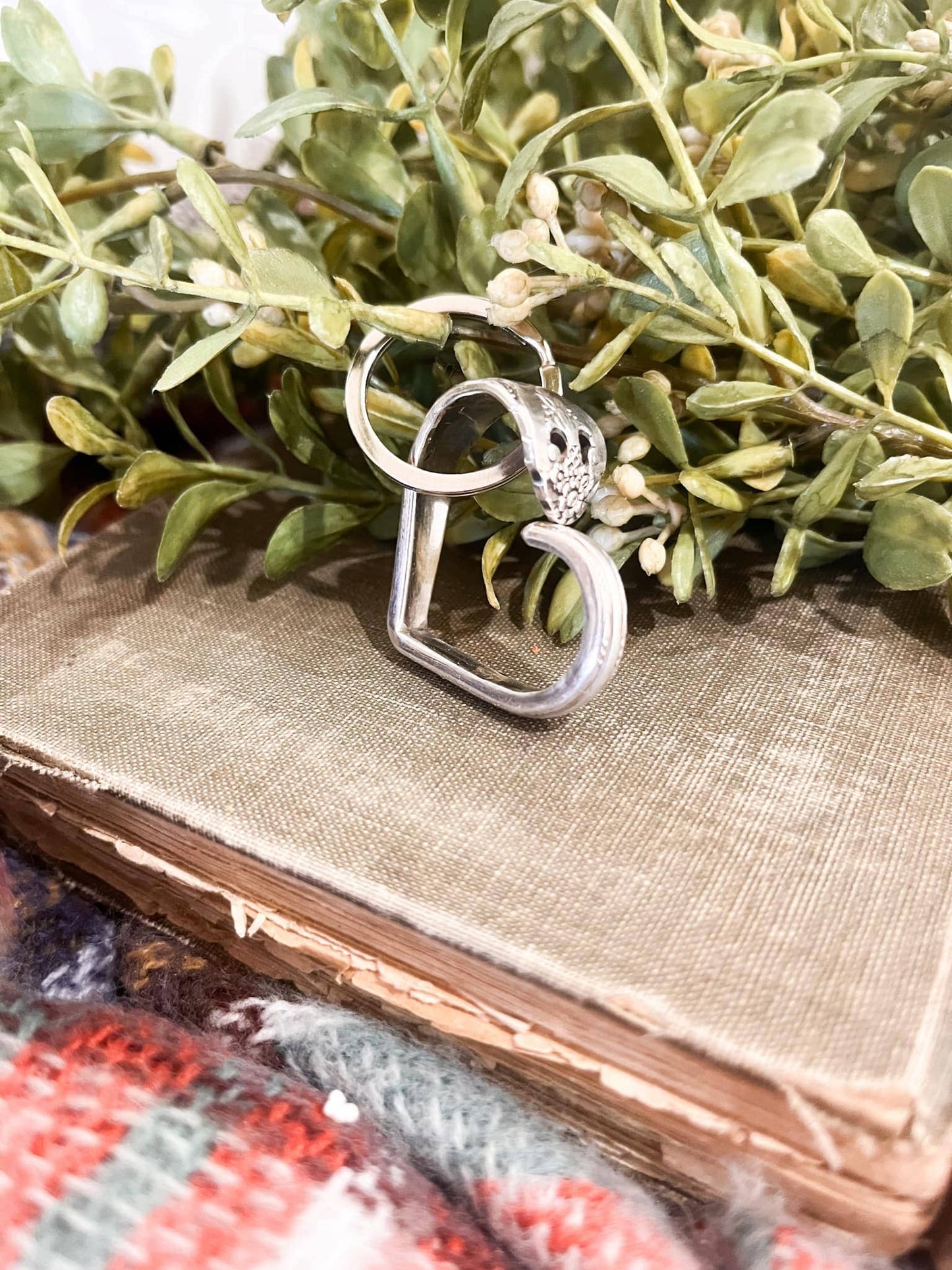 Heart Shaped Spoon Stem Key Ring