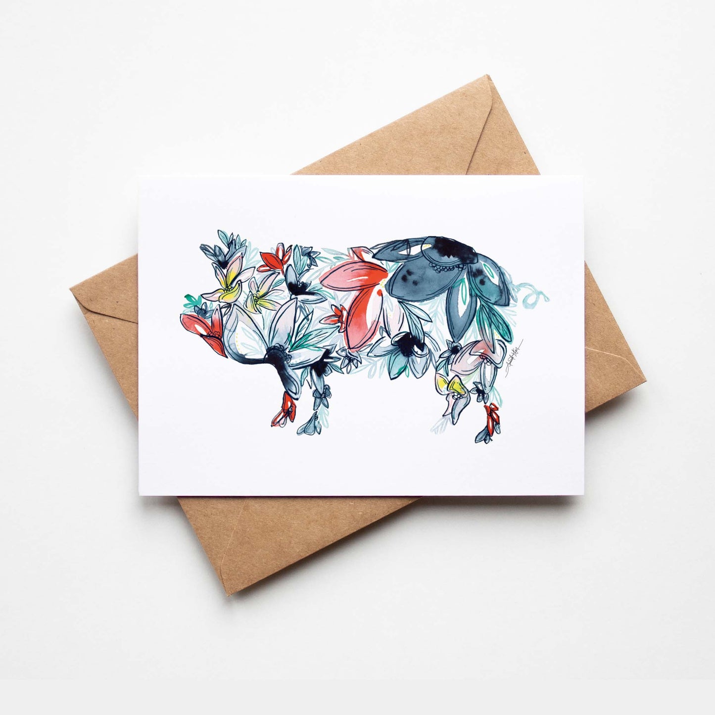 Pig Single Note Card