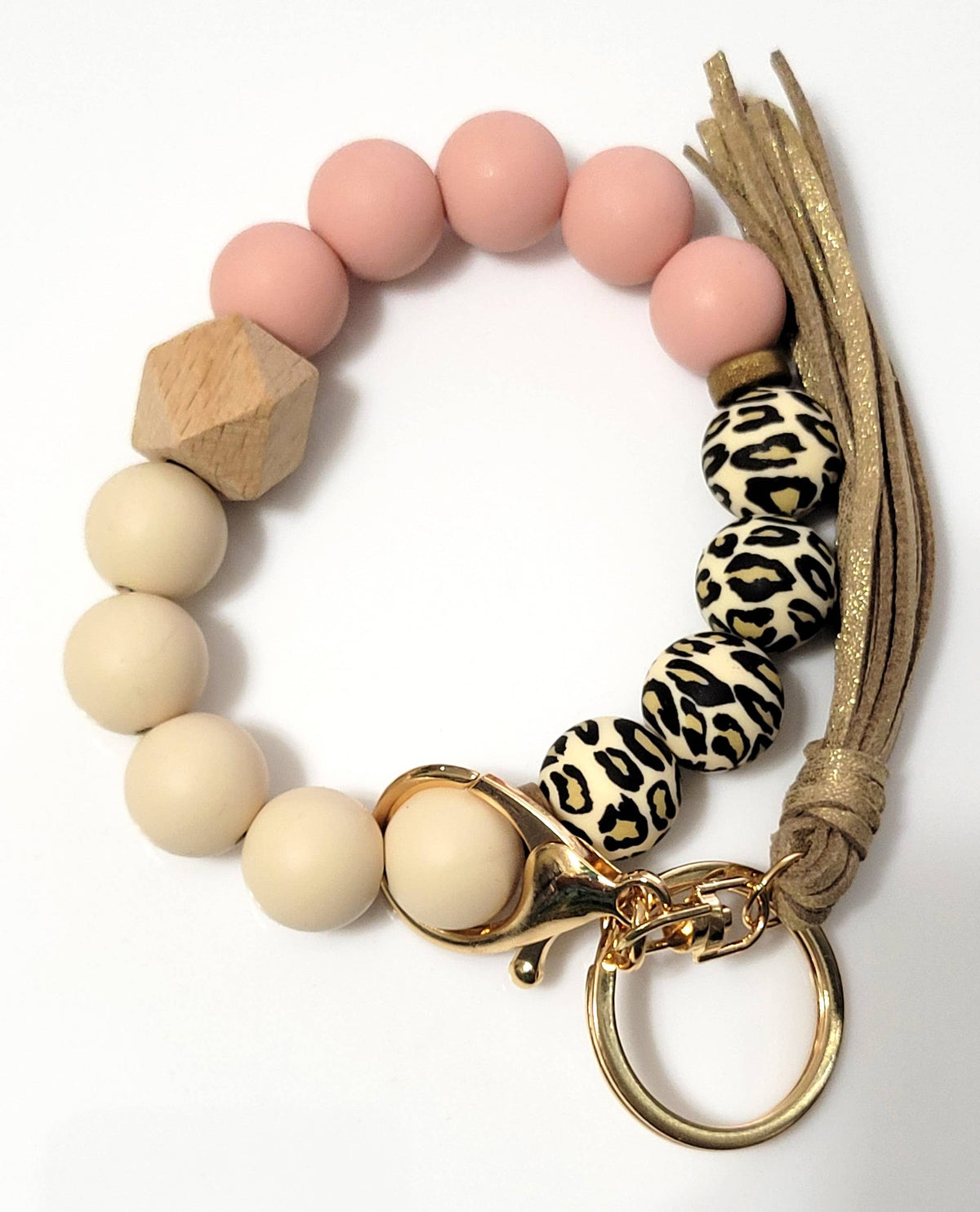 Pink & Leopard Silicone Wristlet