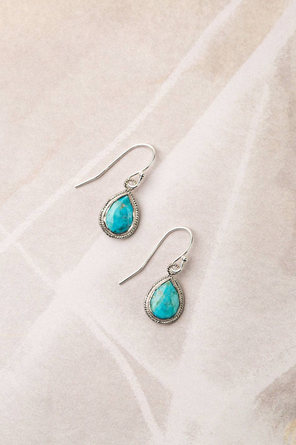 Favorites Silver Turquoise Simple Earrings