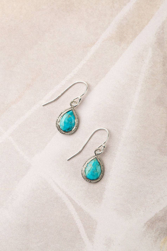 Favorites Silver Turquoise Simple Earrings