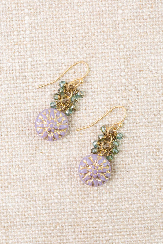 Folklore Czech Glass Cluster Earrings