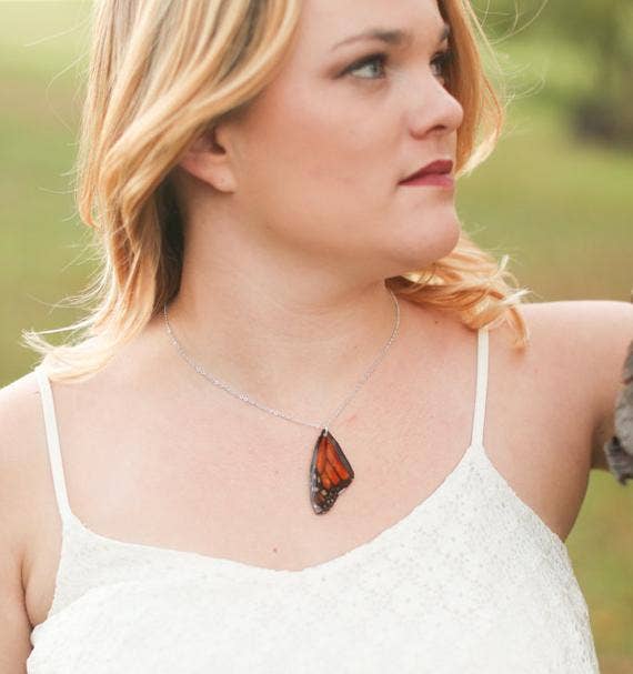 Monarch Butterfly Wing Necklace