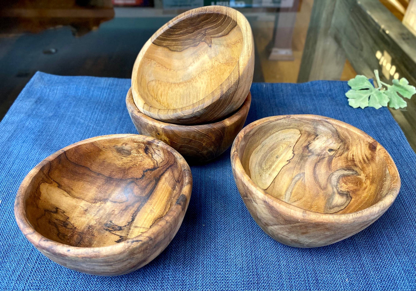 Snack Bowl - Live Edge Salvaged Teak Hand Carved Bowl