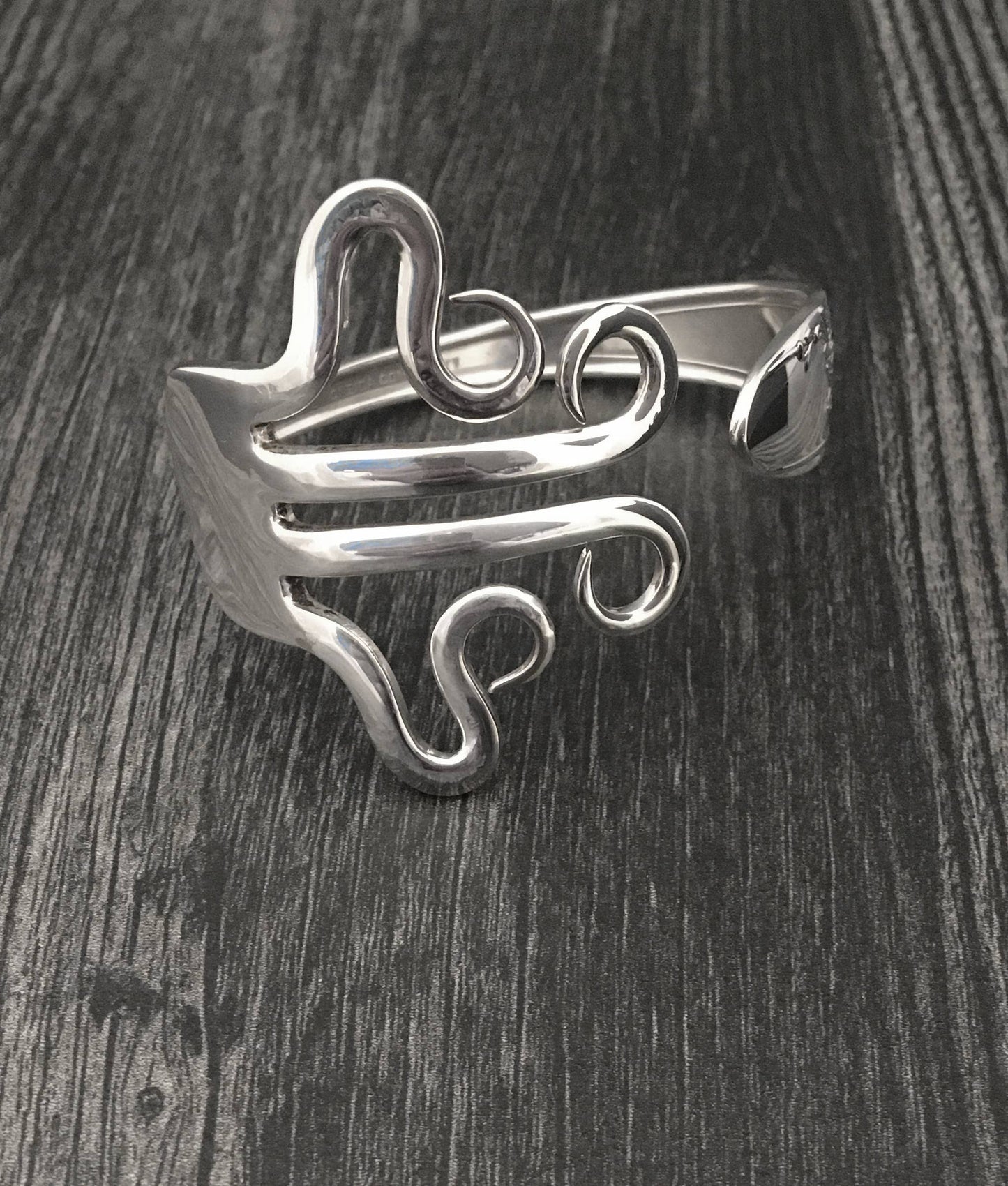 Reclaimed Salvaged Metal Silver Fork Bracelet