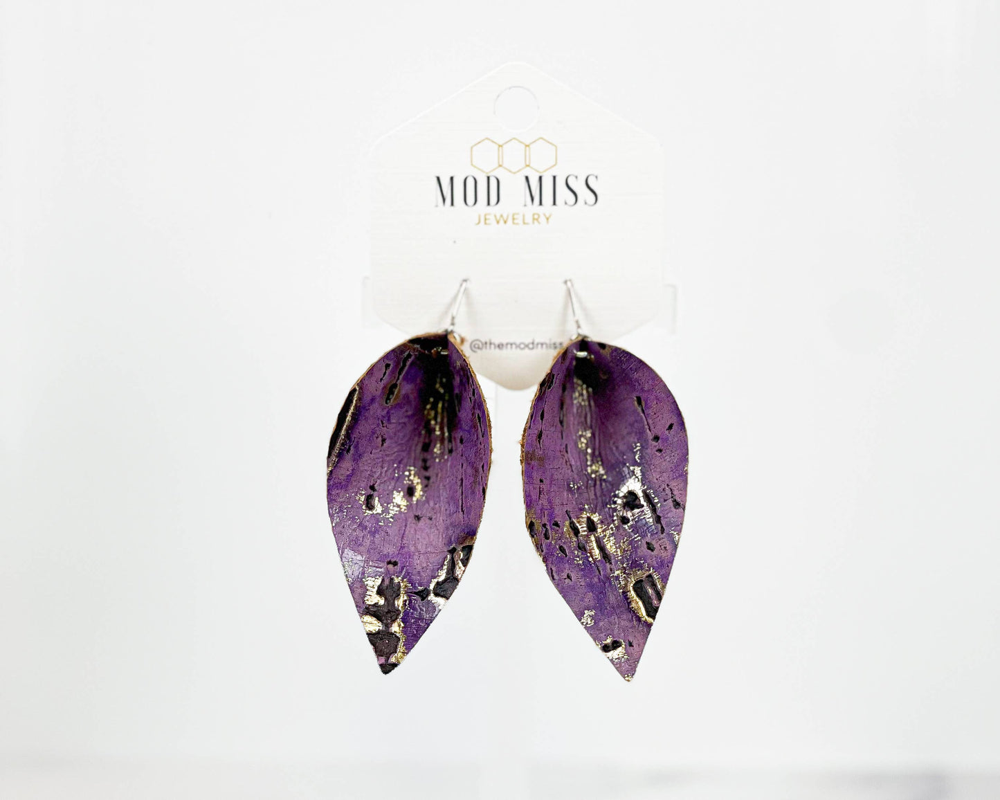 Leather Petal Earring ''Wildwood Purple"'