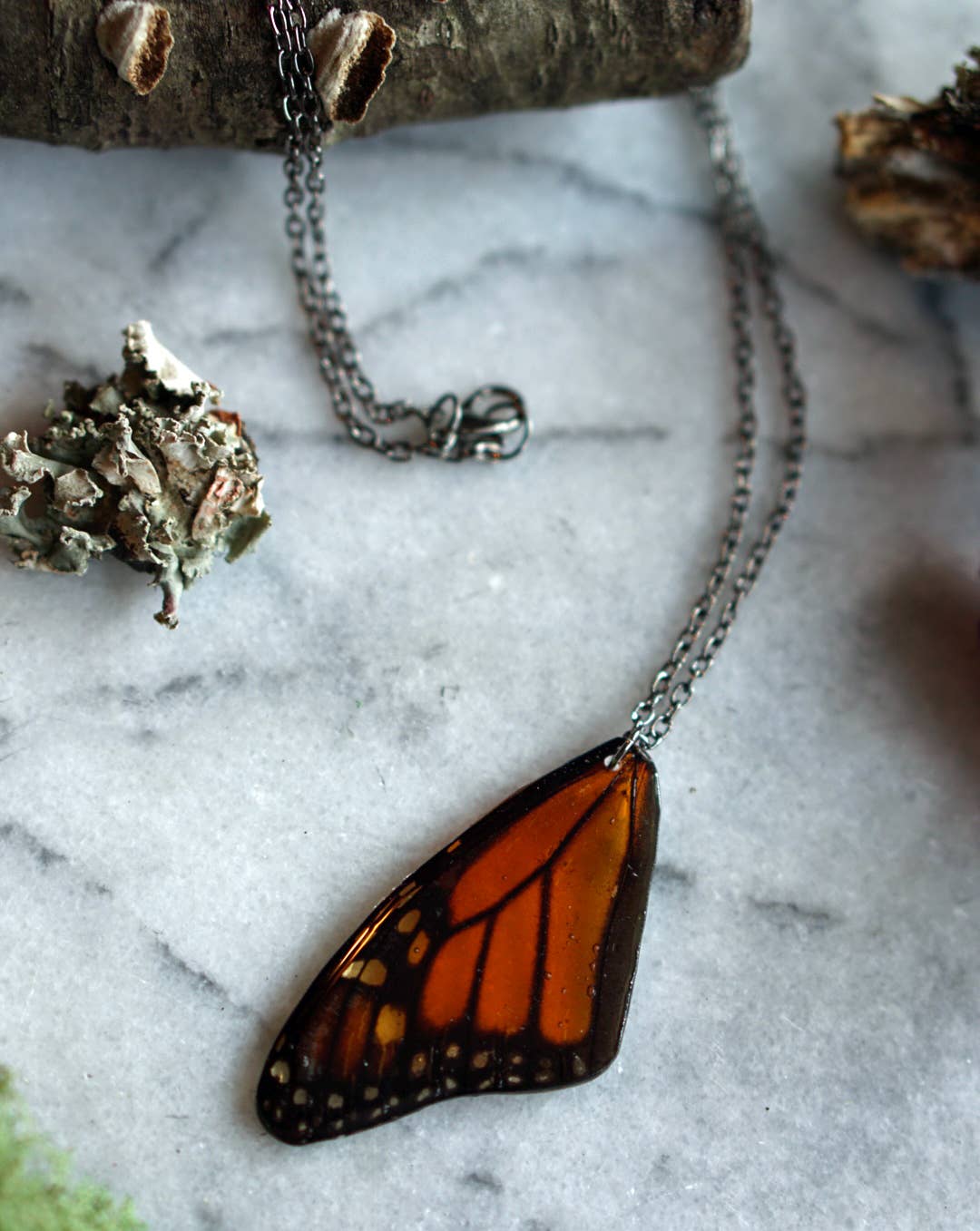 Monarch Butterfly Wing Necklace