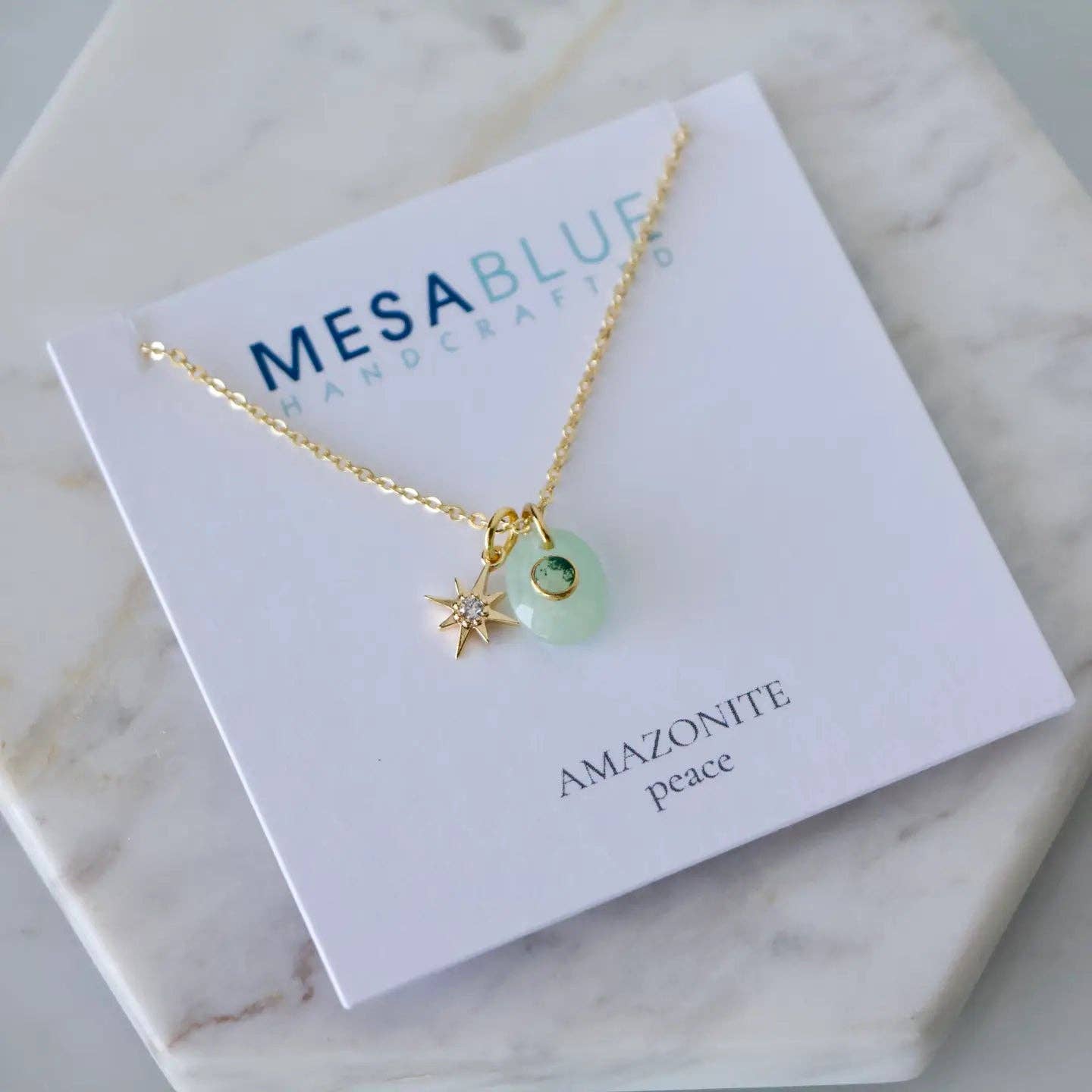 Moonstone Agate Star Necklace