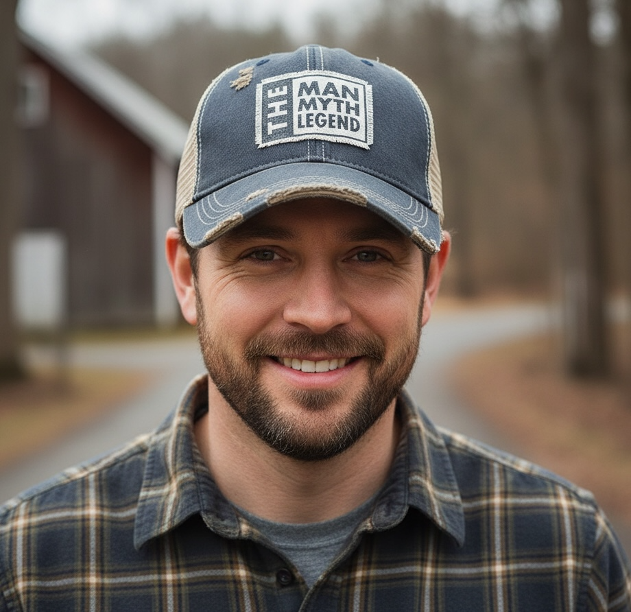 The Man The Myth The Legend Distressed Trucker Cap