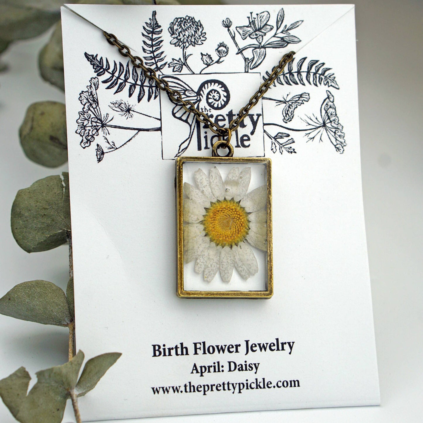 April Birth Flower Necklace