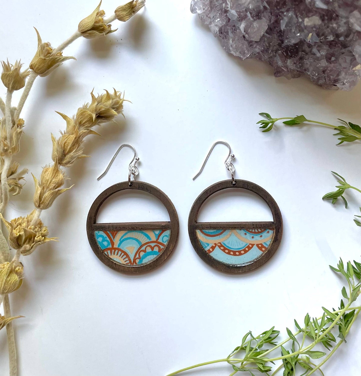 Natural Dark Wood Earrings