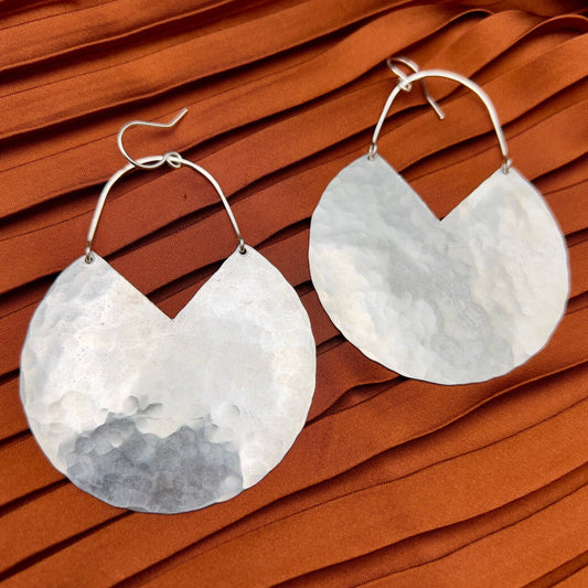 Handmade Bliss Earrings: Silver Finish, Small