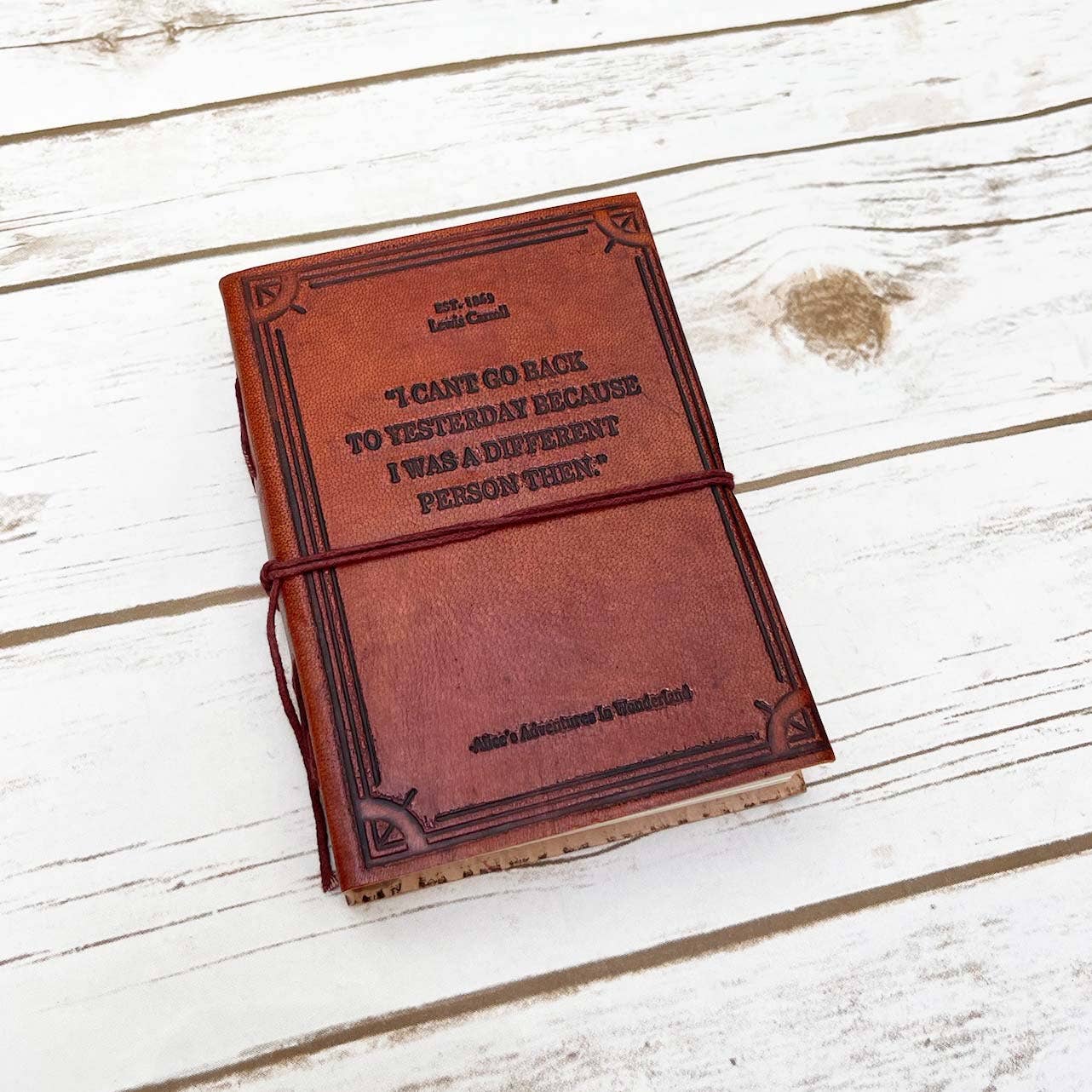 Alice In Wonderland by Lewis Carroll Quote Leather Journal