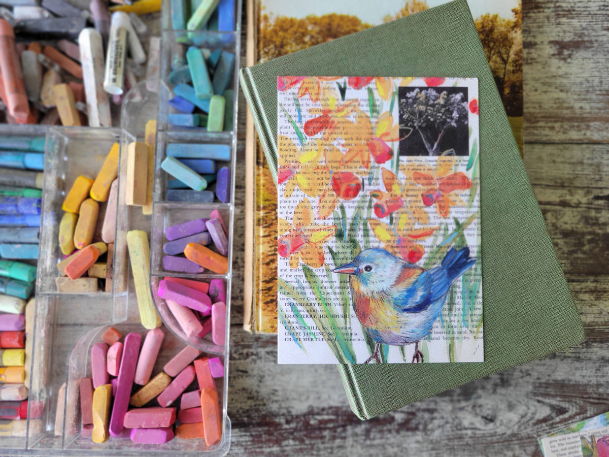 Northern Parula Mixed Media Bird Print