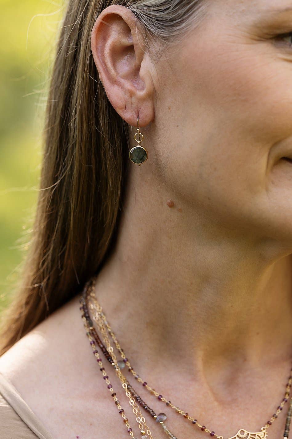 Blue Moon Labradorite Simple Earrings