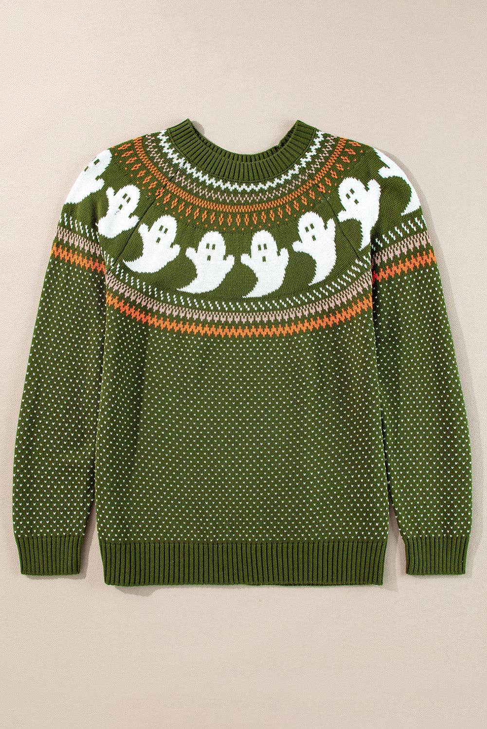 Halloween Ghost Round Neck Sweater