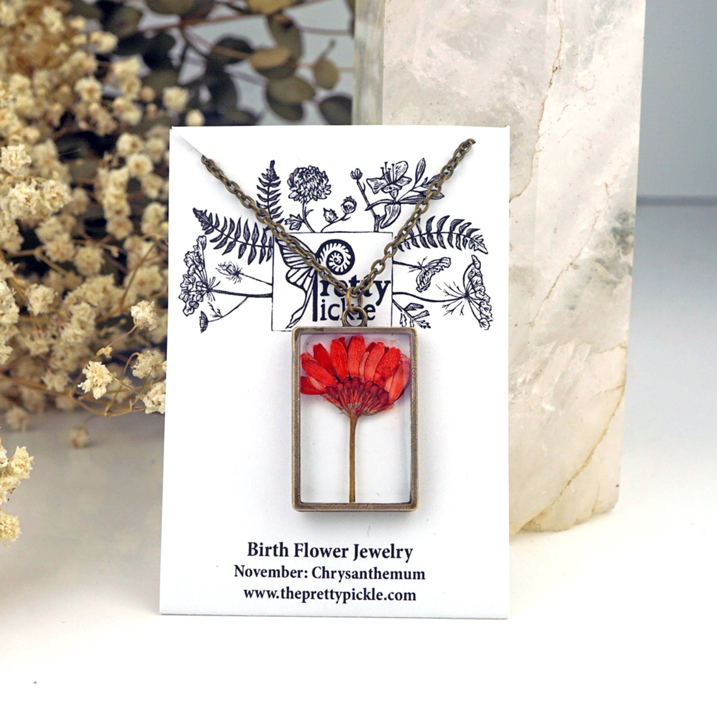 November Birth Flower Necklace