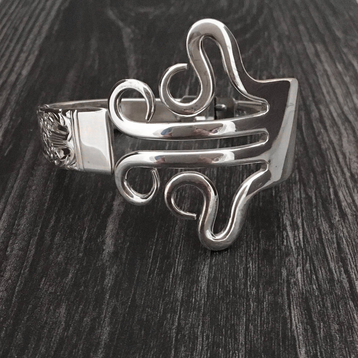 Reclaimed Salvaged Metal Silver Fork Bracelet