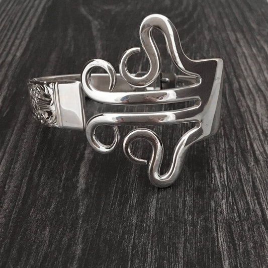 Reclaimed Salvaged Metal Silver Fork Bracelet