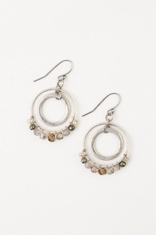 Windsor Castle Crystal, Pyrite Hoop Earrings