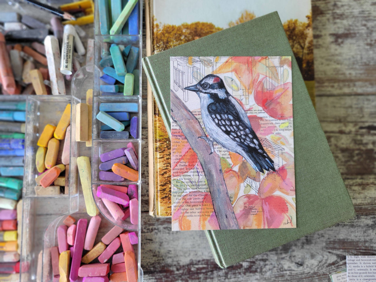Hairy Woodpecker Mixed Media Bird Print