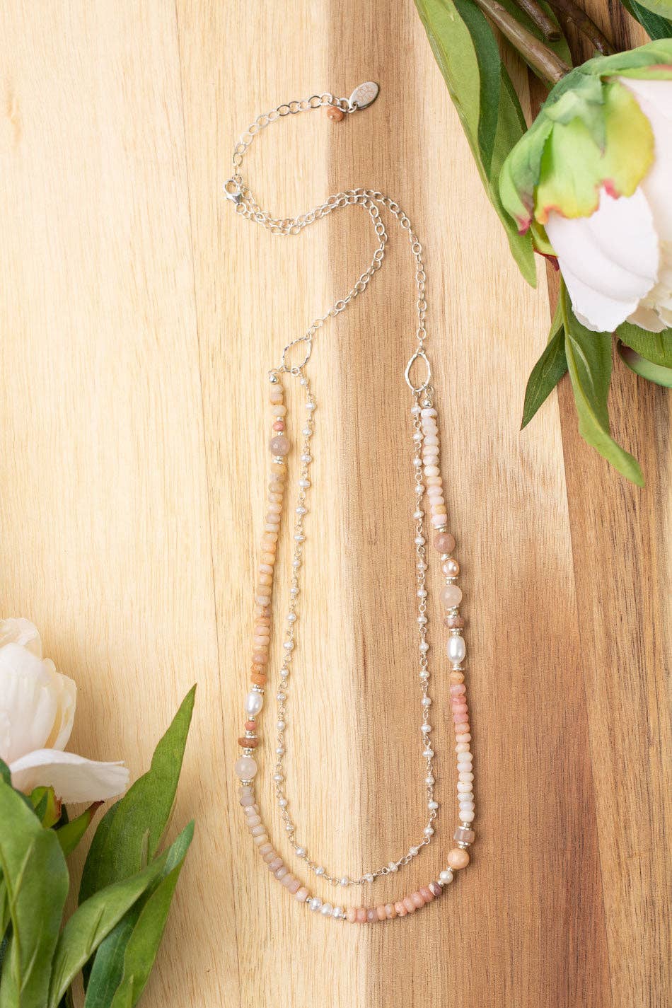 Embrace 20.5-22.5" Pink Opal Multistrand Necklace