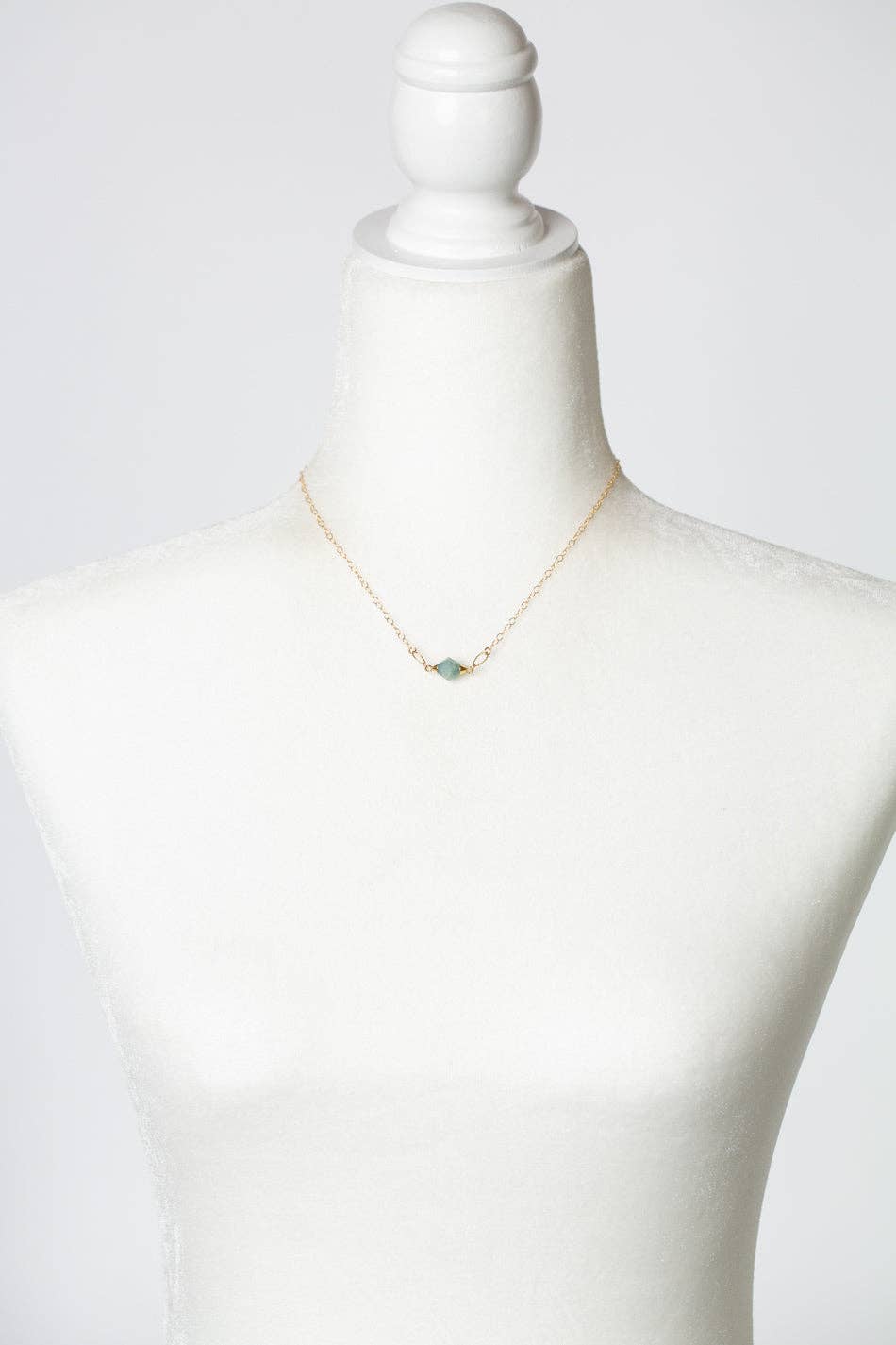 Dreams & Flowers 15.5-17.5" Aquamarine Simple Necklace