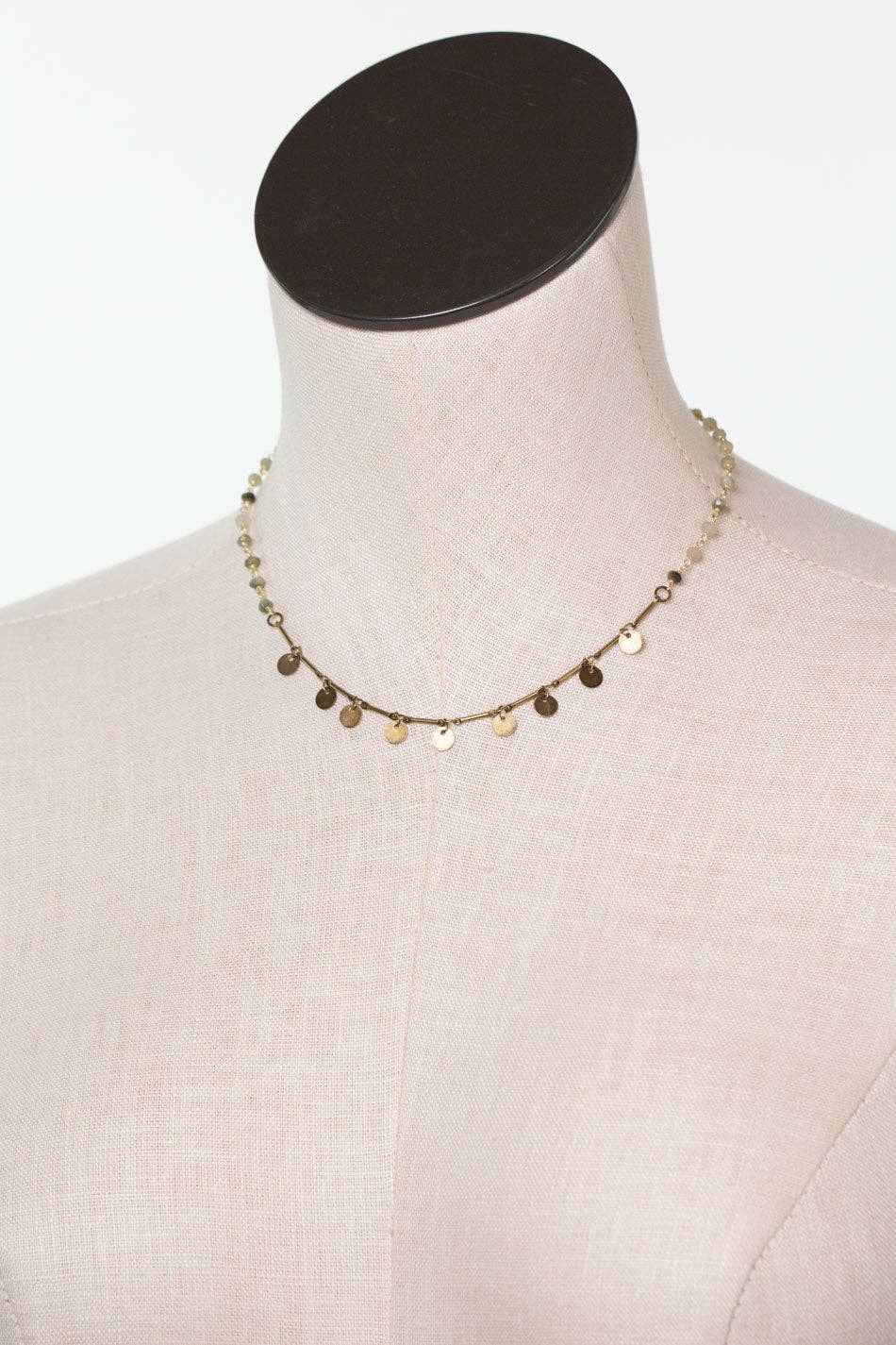 Apatheia 15-17" Antique Brass Chain, Cats Eye Simple Necklace