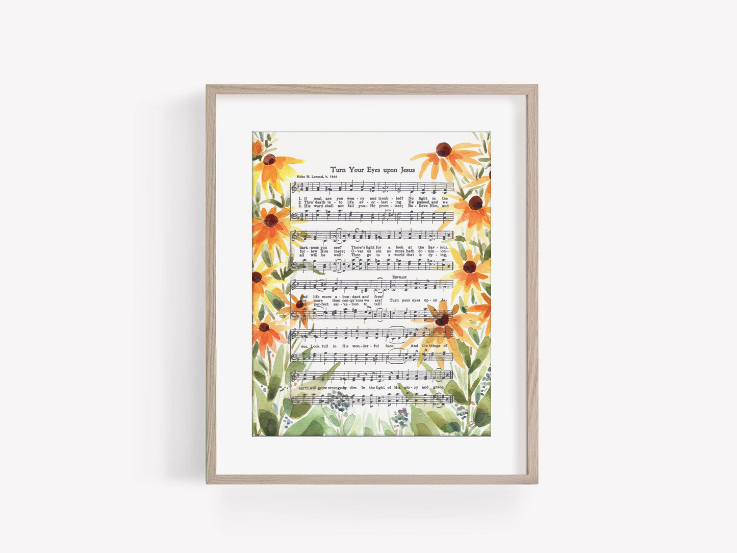 "Turn Your Eyes Upon Jesus" Black-Eyed Susan Hymn Print