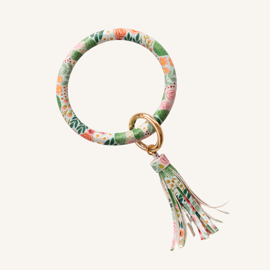 Cactus Blooms Circle Wristlet Keyring