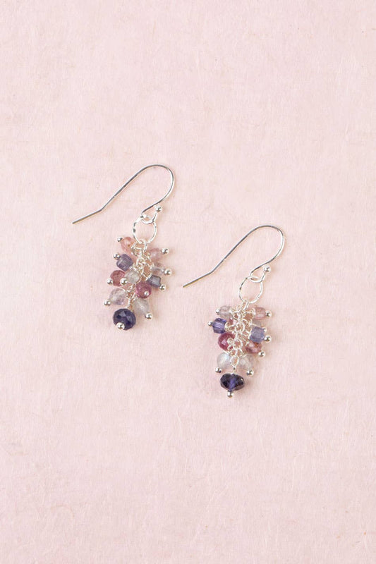 Celestial Labradorite, Spinel Cluster Earrings