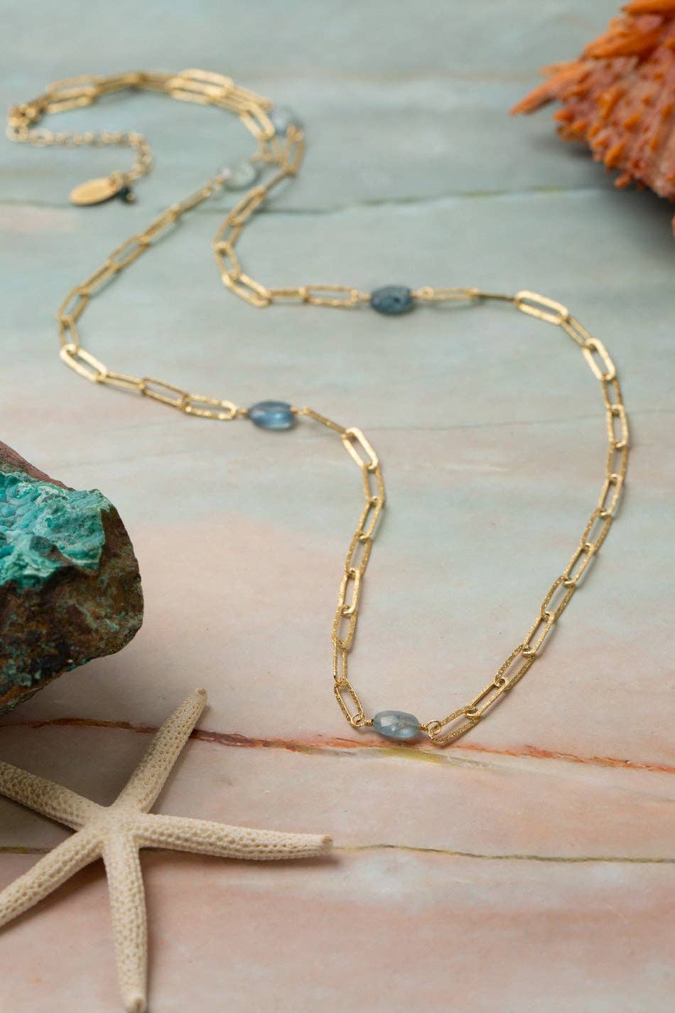 Ocean Waves 24.75-26.75" Kyanite Simple Necklace