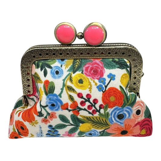 Mini Clutch Coin Purse- Petite Garden Party Cream