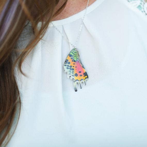 Sunset Moth Hind Wing Necklace