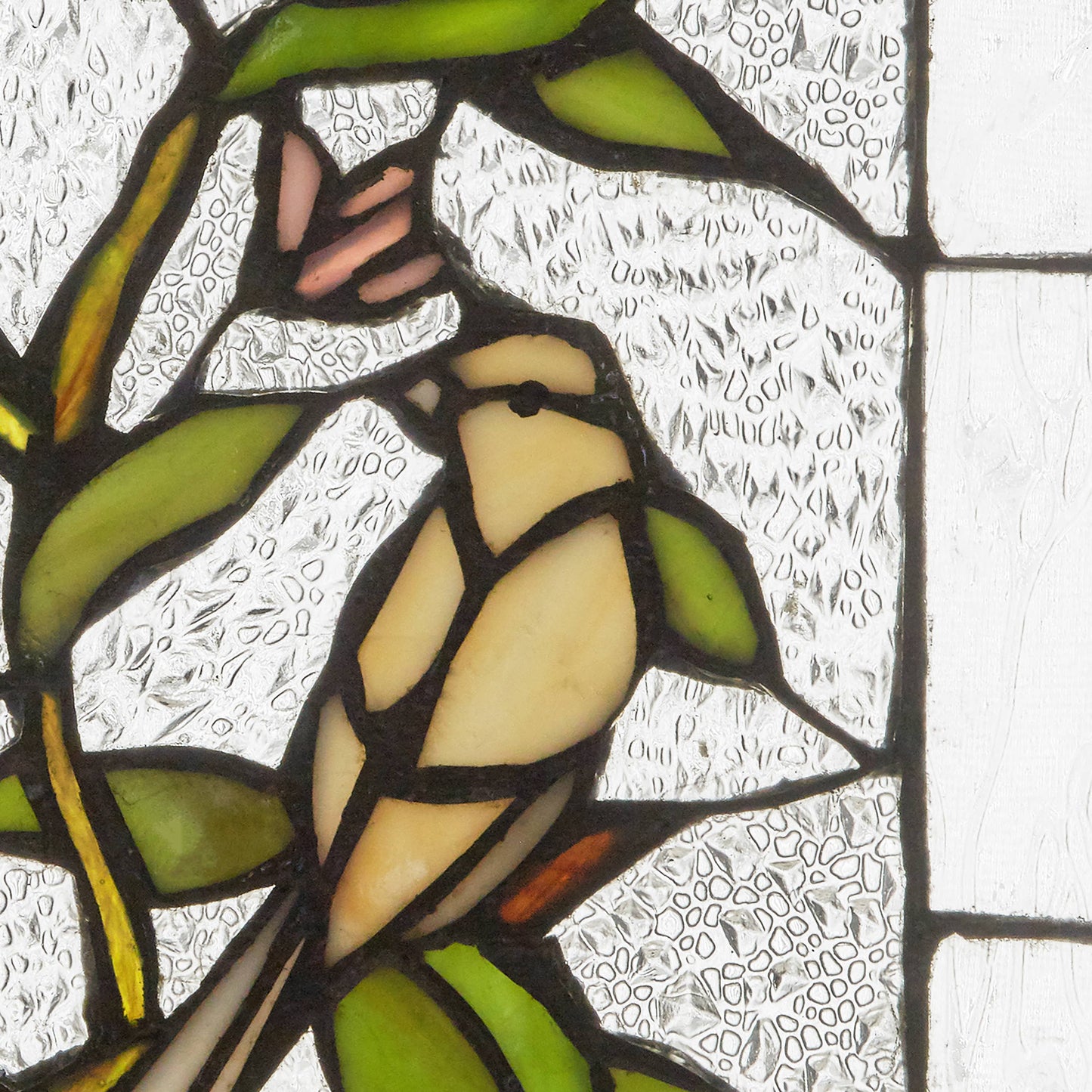 14"H Birds in a Lemon Tree Stained Glass Window Panel