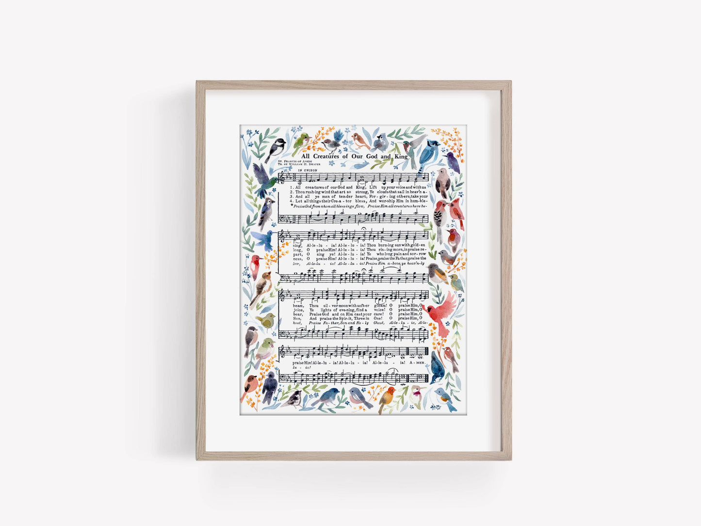 "All Creatures of our God and King" Hymn Print