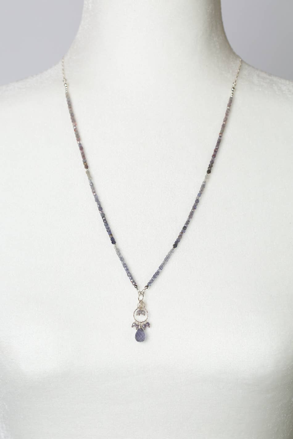 Ethereal 23.5-25.5" Iolite Cluster Necklace